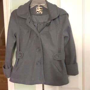 Junior women's gray Wool coat size small